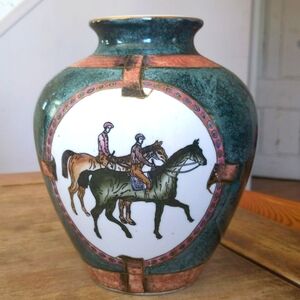 Vintage WBI Porcelain Chinese Equestrian Vase